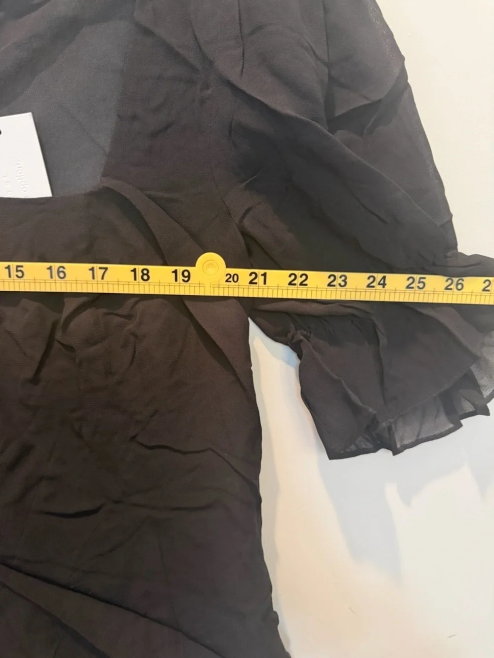 Reformation Constance Black Square-Neck Puff Sleeve Top Size 14 NWT $148